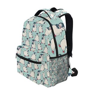 Nander Penguin Backpack Fits Laptop Slim Waterproof Durable Casual Daypack For Women Men College Schoolbag