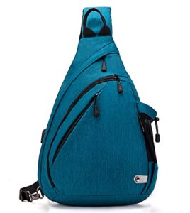turnway water-proof sling backpack/crossbody bag/shoulder bag for travel, hiking, cycling, camping for women & men (blue)