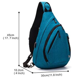 TurnWay Water-Proof Sling Backpack/Crossbody Bag/Shoulder Bag for Travel, Hiking, Cycling, Camping for Women & Men (Blue)