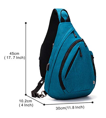 TurnWay Water-Proof Sling Backpack/Crossbody Bag/Shoulder Bag for Travel, Hiking, Cycling, Camping for Women & Men (Blue)