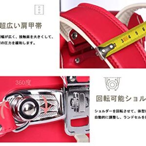 randoseru cherry backpack ransel japanese school bags boys and girls automatic lock waterpoorf PU leather
