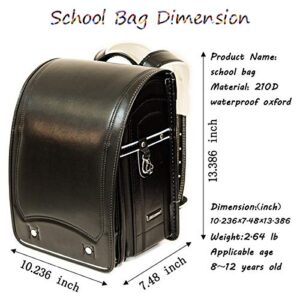 ransel randoseru japanese automatic black school bag girls and boys PU leather light weight