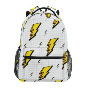 Tarity Lightning Bolts School Backpack Small Travel Bag Students Bookbags Teenagers Casual Daypacks Stylish Print Durable Backpack Laptop Computer Bag For Kids Boys Girls Women