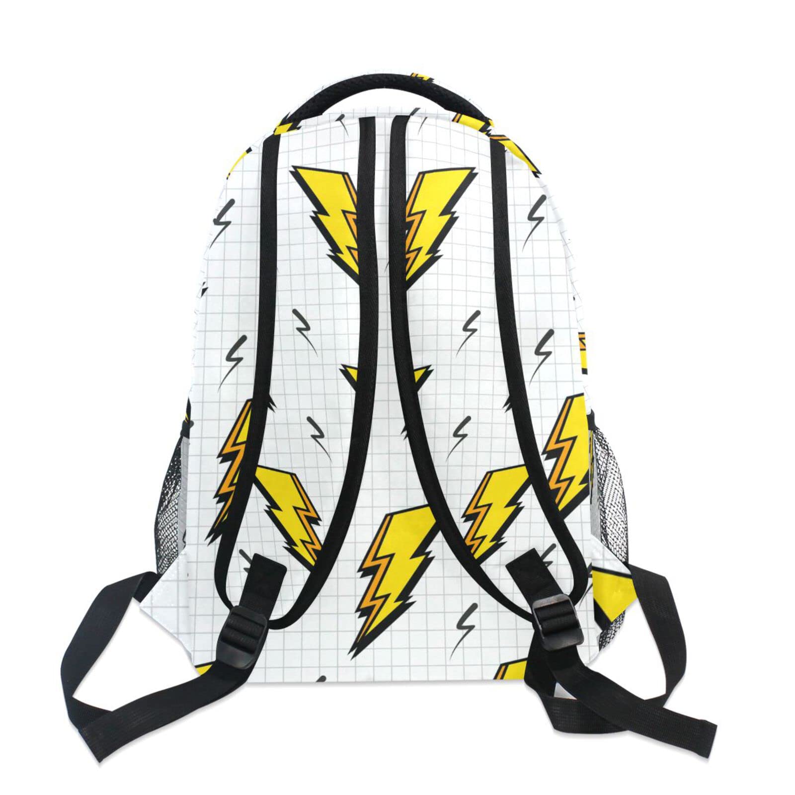 Tarity Lightning Bolts School Backpack Small Travel Bag Students Bookbags Teenagers Casual Daypacks Stylish Print Durable Backpack Laptop Computer Bag For Kids Boys Girls Women