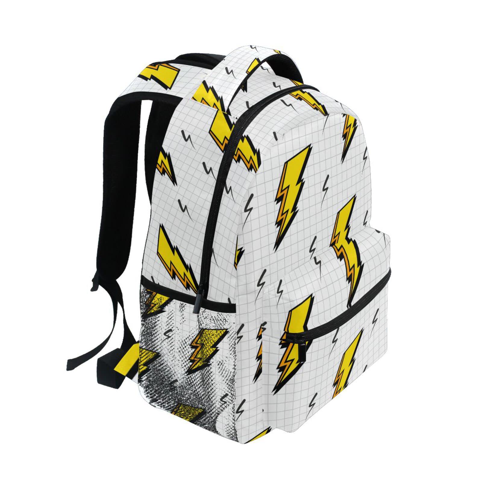 Tarity Lightning Bolts School Backpack Small Travel Bag Students Bookbags Teenagers Casual Daypacks Stylish Print Durable Backpack Laptop Computer Bag For Kids Boys Girls Women