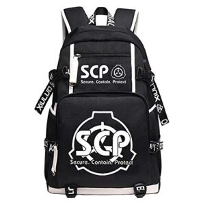 SCP Foundation Women Daypack Cartoon Knapsack Oxford Travel Bagpack USB Laptop Backpack wtih USB Port (1)