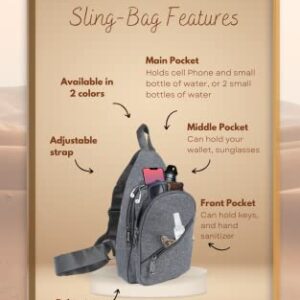 WESTEND Crossbody Polyester Sling Bag Backpack with Adjustable Strap