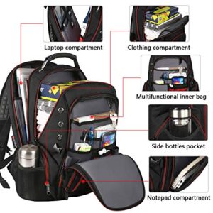BILLITON MASHI Laptop Backpack for Men, Large Travel Computer Backpack with USB Charging Port for Work Business Fits 17 Inch Notebook, 40L, Anti Theft, Water Resistant, Black