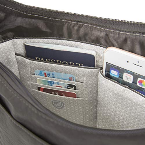 Travelon Anti-Theft Essentials East/West Hobo Bag, Smoke, One Size
