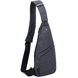 strangefly lightweight sling bag for men crossbody pocket bag casual shoulder backpack anti-theft side chest bag daypack black