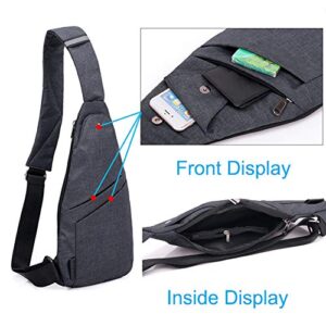 Strangefly Lightweight Sling Bag for Men Crossbody Pocket Bag Casual Shoulder Backpack Anti-Theft Side Chest Bag Daypack Black