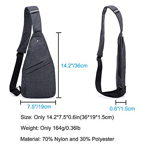 Strangefly Lightweight Sling Bag for Men Crossbody Pocket Bag Casual Shoulder Backpack Anti-Theft Side Chest Bag Daypack Black