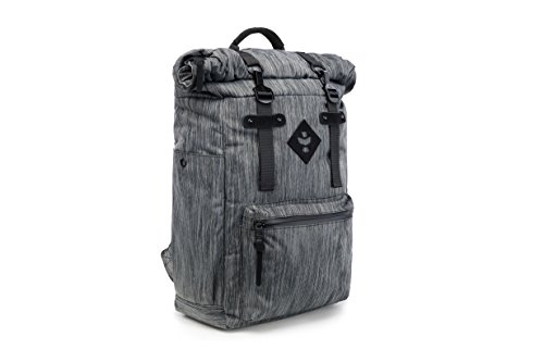 Revelry Supply The Drifter - Smell Proof, Water Resistant, Lockable, Rolltop Travel Backpack for Outdoors, Nature, Exploring (Stripped Dark Grey)