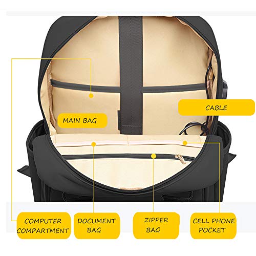 Travel Backpack for Women Men, Laptop Backpack Large Capacity Backpack for School with USB Charging Port, Work Laptop Bag Water Resistant, Waterproof Backpack Anti Theft-Black