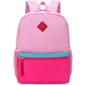 hawlander preschool backpack for toddler girls, kids school bag, ages 3 to 7 years old, small, pink