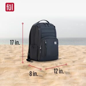 FUL Tactics Collection 15 Inch Laptop Backpack, Phantom Padded Computer Bag for Commute or Travel, Black