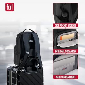 FUL Tactics Collection 15 Inch Laptop Backpack, Phantom Padded Computer Bag for Commute or Travel, Black