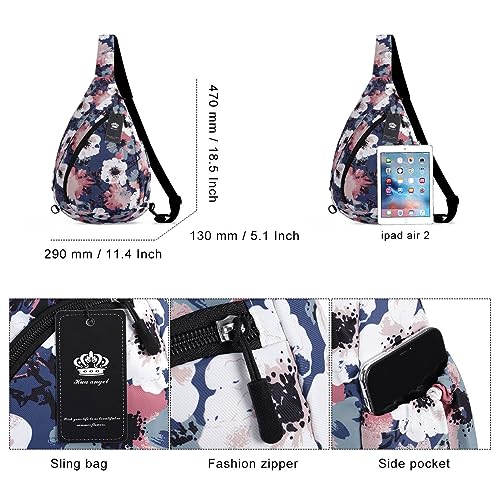 HUA ANGEL Sling Bag, Fashion Crossbody Chest Bag Shoulder Daypack Travel Hiking Gym Casual Sling Backpack