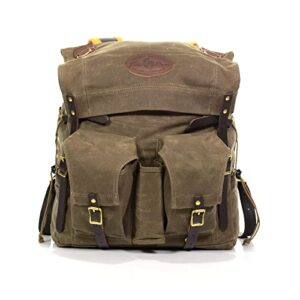 frost river isle royale mini bushcraft backpack - durable waxed canvas outdoor hiking pack, 18 liter, field tan