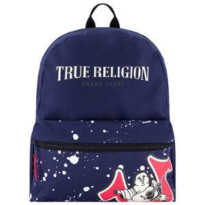 true religion laptop backpack, small computer travel bag, navy, 16 inch