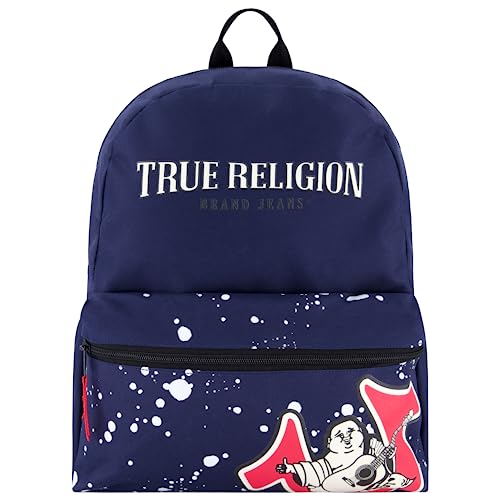 True Religion Laptop Backpack, Small Computer Travel Bag, Navy, 16 Inch