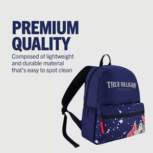 True Religion Laptop Backpack, Small Computer Travel Bag, Navy, 16 Inch