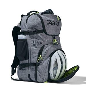 Zoot Ultra Tri Bag – Triathlon Transition Bag with Storage Compartments, Durable and Lightweight Backpack for Gym, Race Day, and Training, Grey