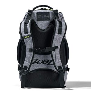 Zoot Ultra Tri Bag – Triathlon Transition Bag with Storage Compartments, Durable and Lightweight Backpack for Gym, Race Day, and Training, Grey
