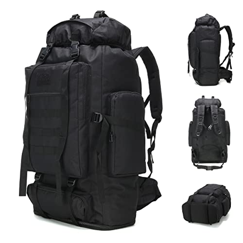 HongXingHai 70L/100L Hiking Camping Backpack MOLLE Rucksack Waterproof Daypack for Traveling