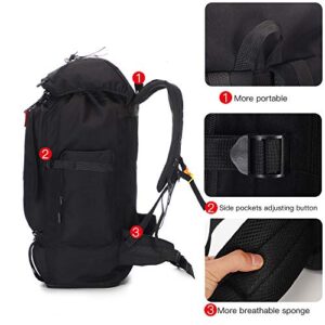HongXingHai 70L/100L Hiking Camping Backpack MOLLE Rucksack Waterproof Daypack for Traveling