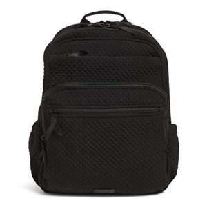 vera bradley women's microfiber xl campus backpack, classic black, one size