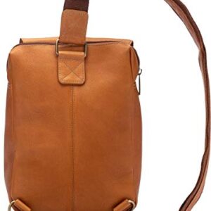 Le Donne Leather Arcity Unisex Sling Pack With Adjustable Strap, 7” x 10” x 4” (Tan)