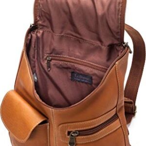 Le Donne Leather Lafayette Classic Women’s Backpack - Premium Full-Grain Colombian Vaquetta Leather, 11” x 10” x 4.5” (Navy)