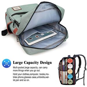 Junlion Vintage Laptop Backpack Gift for Women Men, School College Slim Backpack Fits 15.6 inch Macbook Green