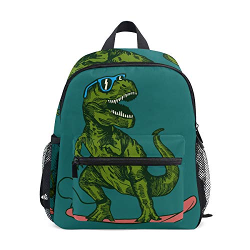 T-Rex Dinosaur Surfer Toddler Backpack Kindergarten Preschool Kids Bag for Boys Girls Age 3-7