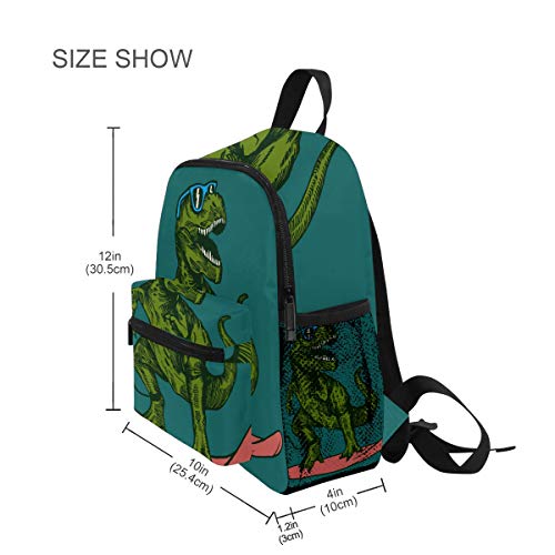 T-Rex Dinosaur Surfer Toddler Backpack Kindergarten Preschool Kids Bag for Boys Girls Age 3-7