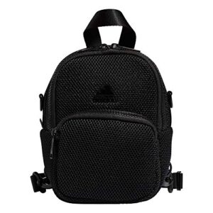 adidas women's airmesh convertible mini backpack-crossbody bag, black, one size