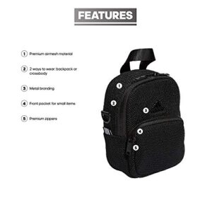 adidas Women's Airmesh Convertible Mini Backpack-Crossbody Bag, Black, One Size
