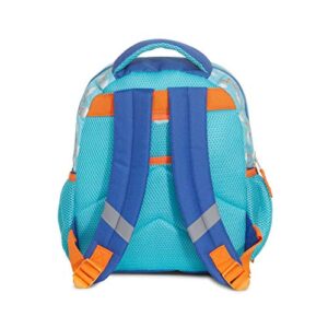 Blippi Backpack with Sound for Boys and Girls, Clear Front Pocket and Mesh Side Pockets, Toddler’s Schoolbag with Padded Back and Adjustable Straps, Versatile Day Pack for Kids, Blue and Orange