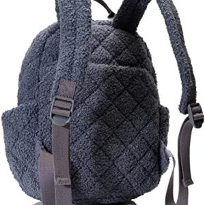 Vera Bradley Women's Teddy Fleece Sherpa Small Backpack, Thunder Blue, One Size