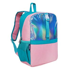 wildkin pack-it-all kids backpack for boys & girls, ideal size for school & travel backpack for kids, features front strap, interior sleeve, back support & side pocket (mermaid undercover)