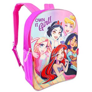 Disney Princess Backpack 6 Pc Activity Bundle with 16" Backpack, Lunch Bag, Water Pouch, and More (Disney Princess School Supplies)