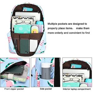 CAMTOP Backpack for Teen Girls&Boys Kids School Bookbag Lunch Box Set (Y0080-3/Light Blue Watermelon)