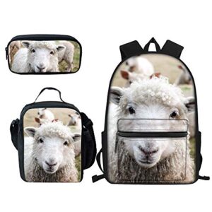 beauty collector cool sheep backpacks boys school bag set personalized for teens book bags with lunch bag and pencil case