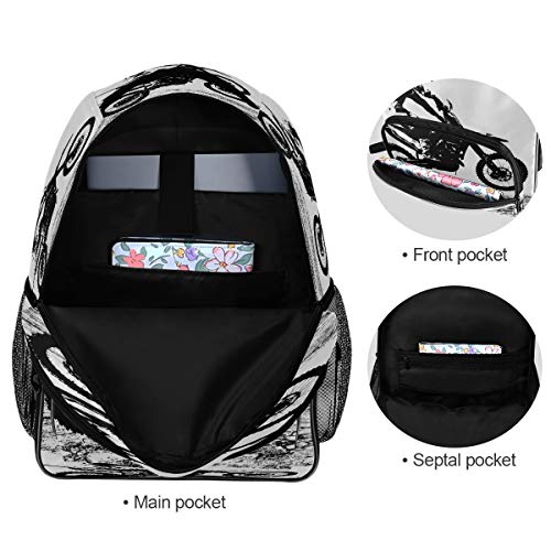 Blueangle Motocross Rider Printing Computer Backpack - Lightweight School Bag for Men Women Boys Girls Teens