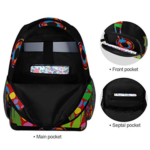 OREZI School Backpack for Girls Boys,African Girl With Headphones Bookbags Lightweight Laptop Travel Casual Daypack Rucksack for Student Teenagers kid's