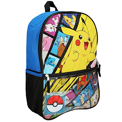 Pokemon Pikachu Anime Cartoon 4-Piece Backpack Accessories Set for boys