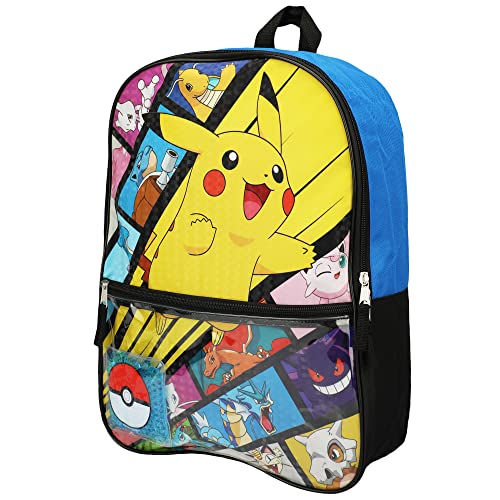 Pokemon Pikachu Anime Cartoon 4-Piece Backpack Accessories Set for boys