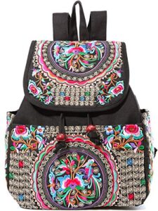 goodhan embroidered women backpack purse anti-theft casual shoulder bag satchel bags lightweight daypack
