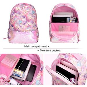 sphaiya Backpack for Girls,Girls Backpack With Lunch Box Cute Toddler Hiking Backpack Set Kindergarten Preschool Book Bag for Elementary Kid Pink